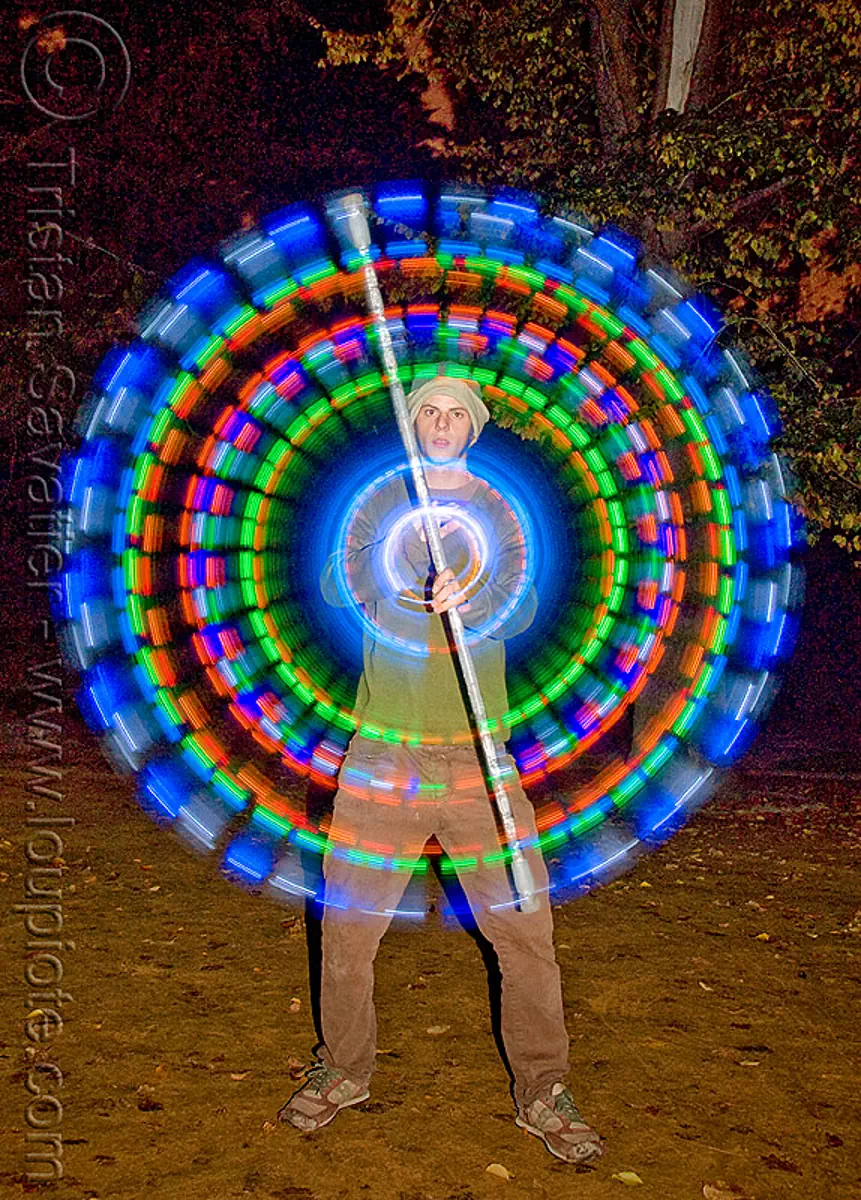 Spinning Led Light Staff Glowing Flowlight