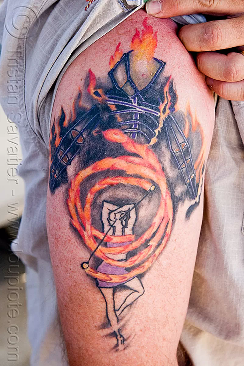 burning man, tattoo