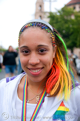 rainbow hair depiction