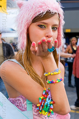 blowing kiss. kandi girl lowing a kiss,