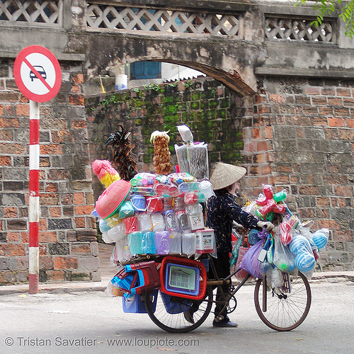 street vendor on bicycle