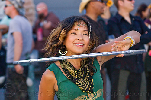 asian girl with silver hoop, asian woman, earrings, forehead jewelry, hooper, hooping, hula hoop