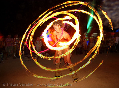 burning man - gina spinning a fire hulahoop, burning man at night, circle, fire dancer, fire dancing, fire performer, fire spinning, ring, spinning fire