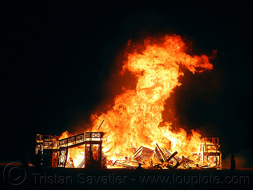 burning man - the temple fire, burning man at night, burning man temple, fire of fires