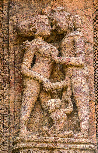 hindu erotic sculpture - konark sun temple (india), erotic sculptures, erotic stone carving, hindu temple, hinduism, konark sun temple, maithuna