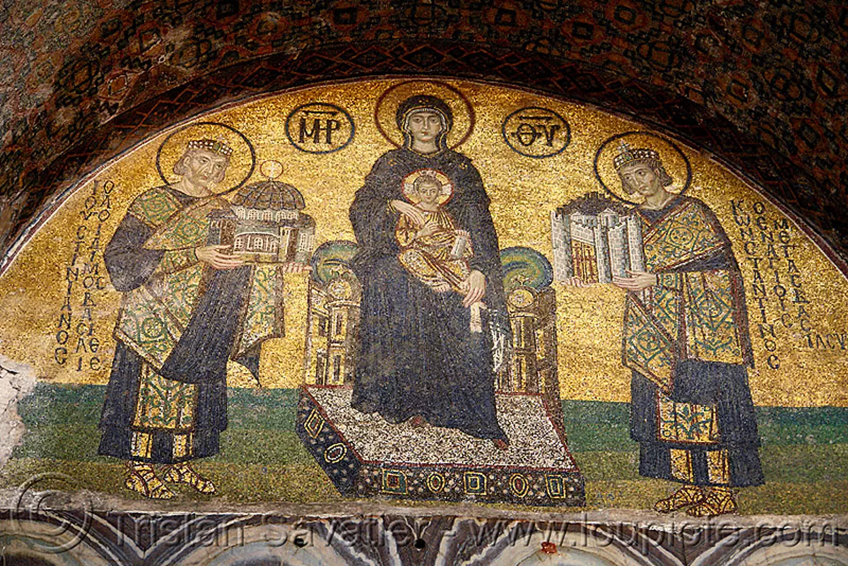 byzantine mosaic, hagia sophia, istanbul