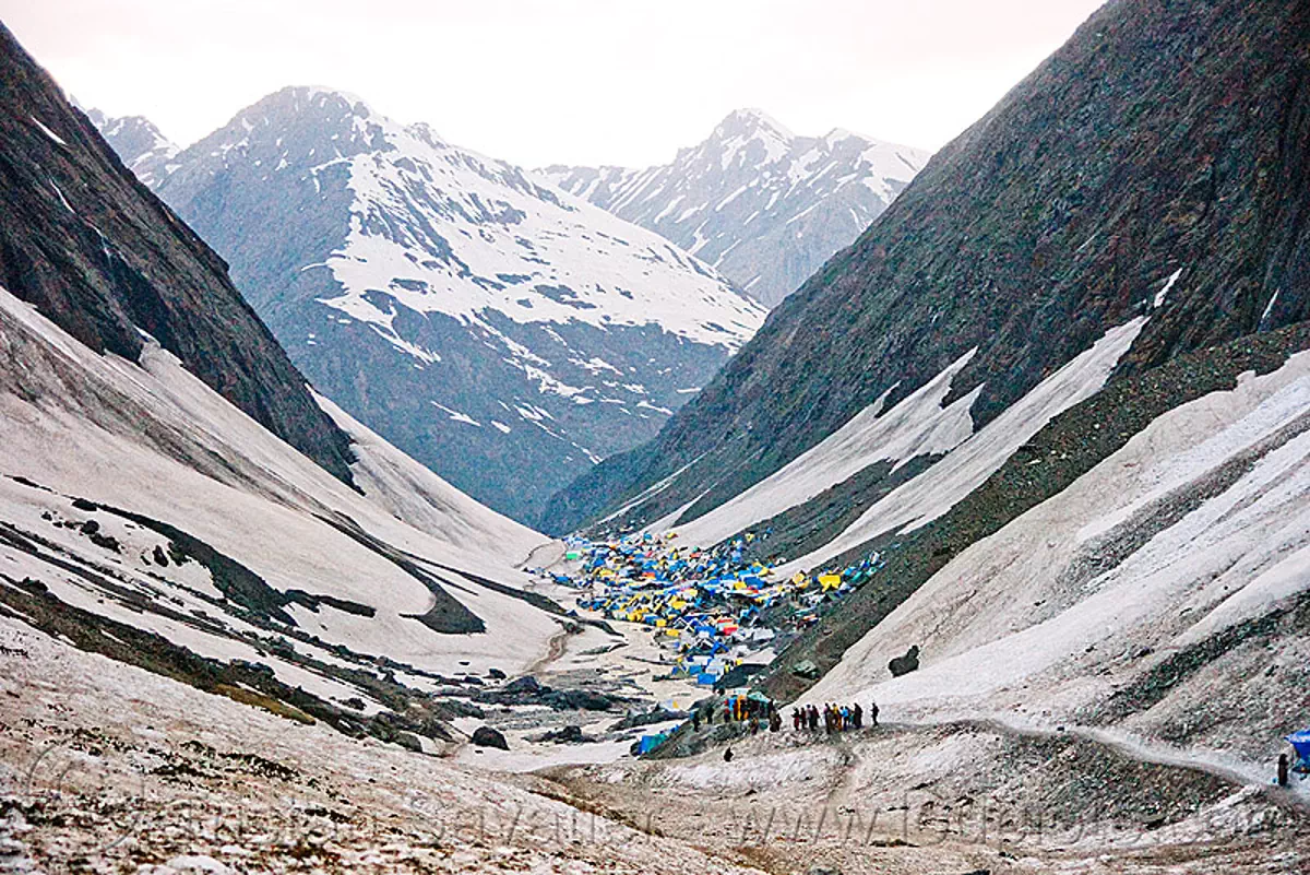 Amarnath Valley And Tent Village Amarnath Yatra Pilgrimage Kashmir 5946