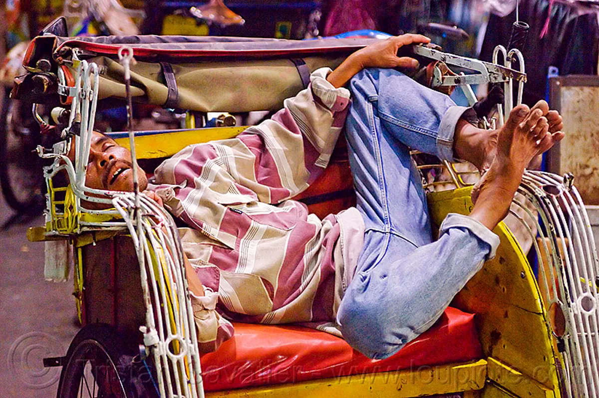 Becak Driver Sleeping 