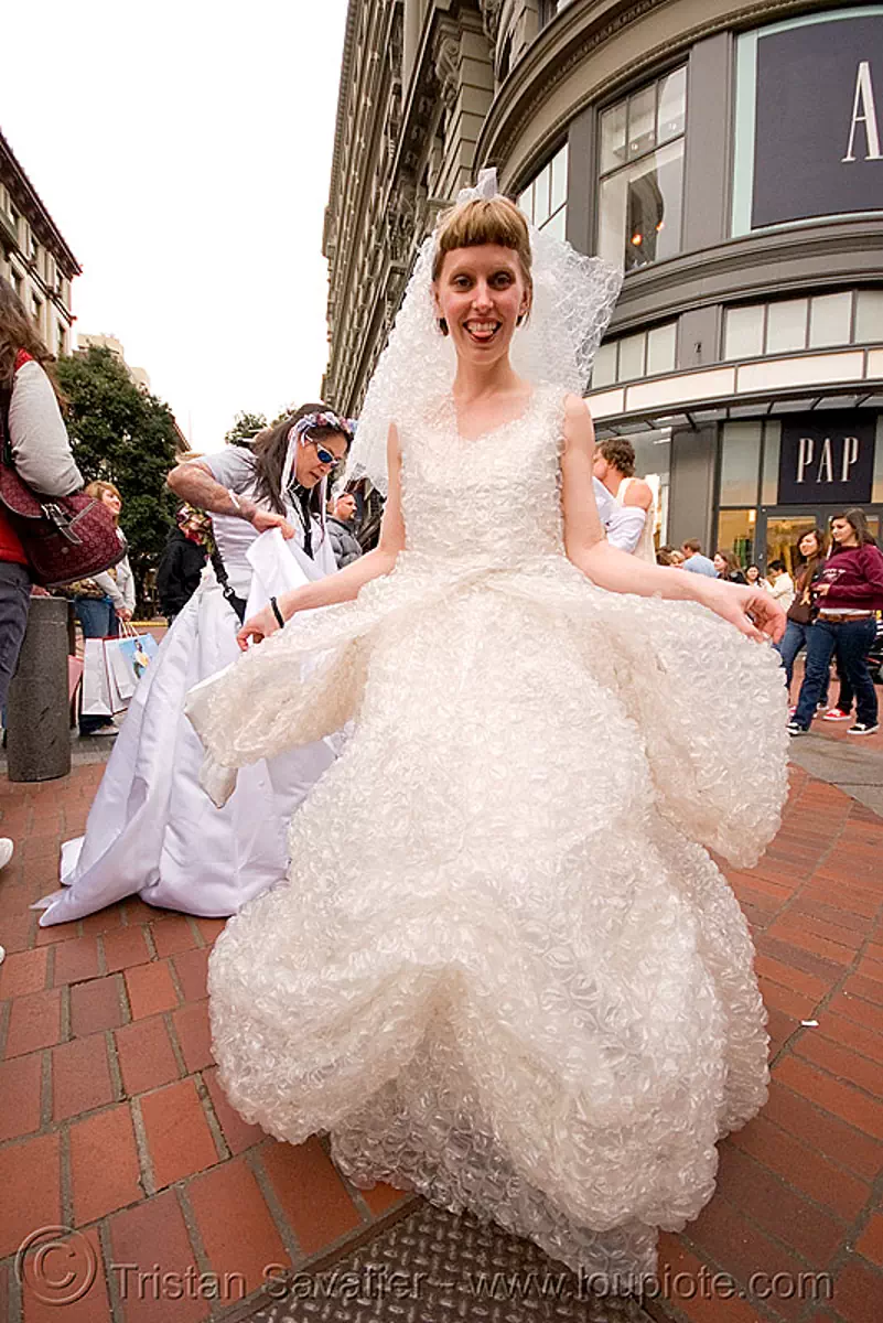 bubble wrap wedding dress