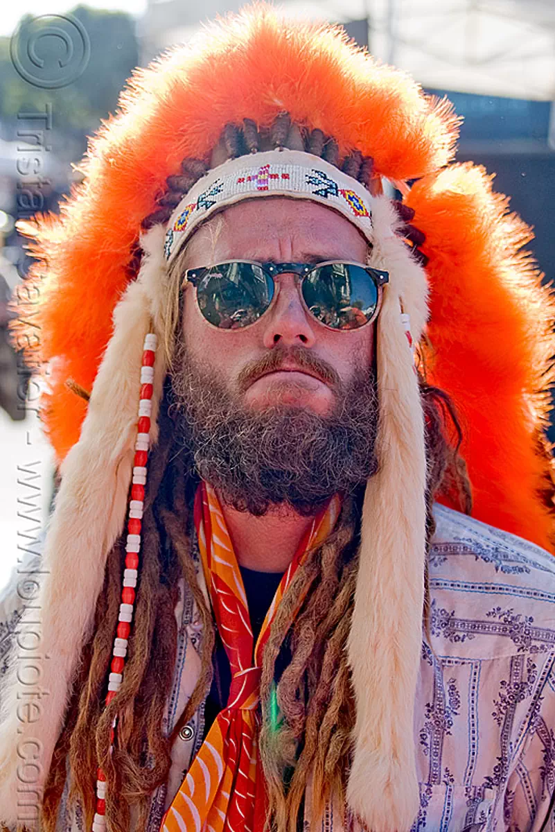 fuzzy indian headdress costume