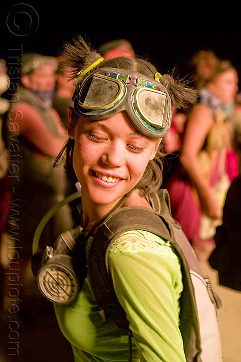 girl dancing on the night of the burn, erin at burning man