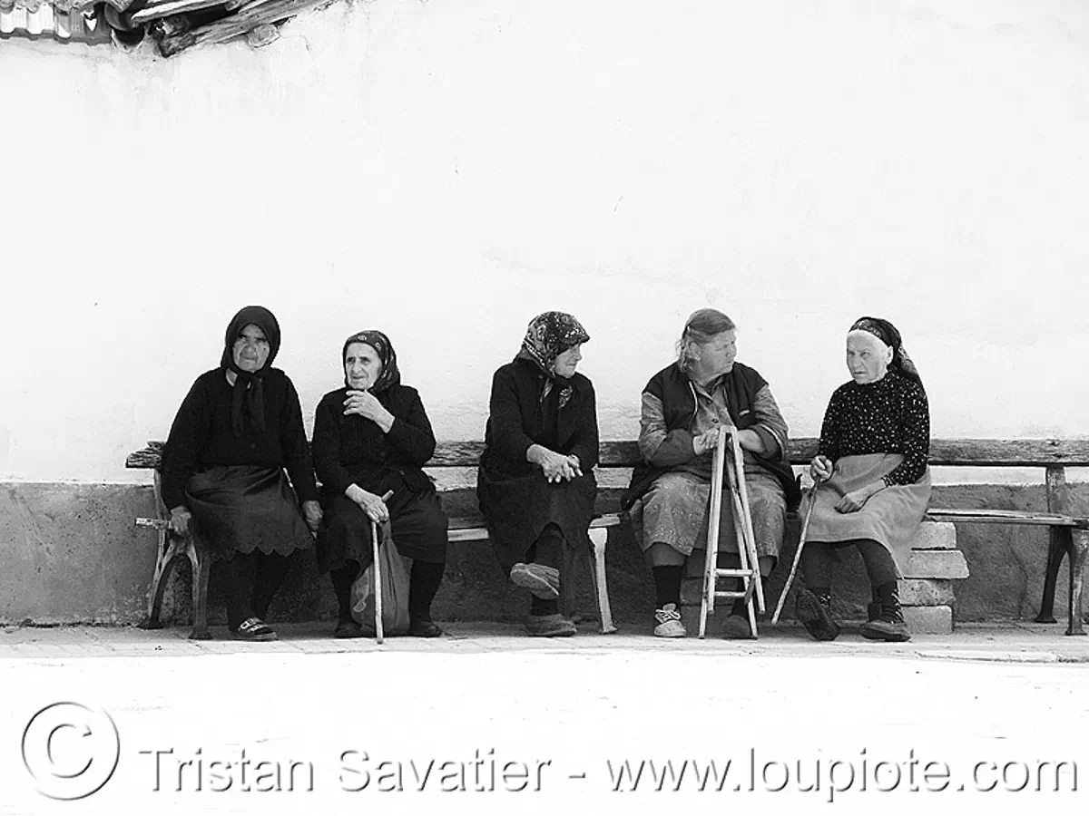 Old-bulgarian-women, Sitting, Bulgaria