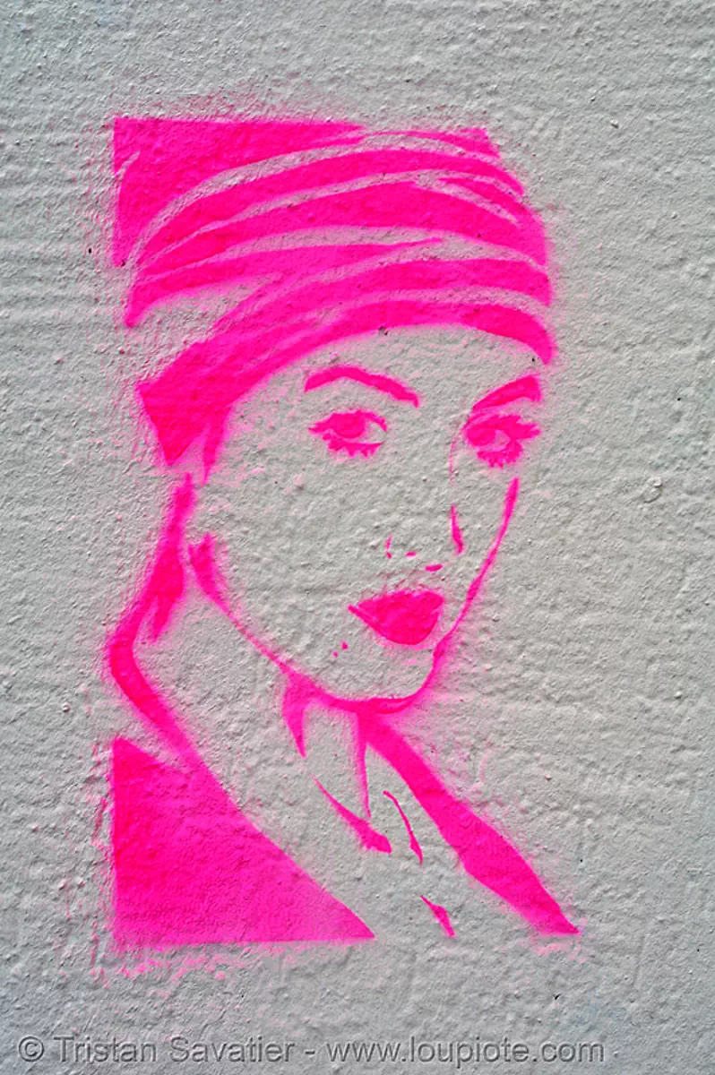 pink stencil graffiti