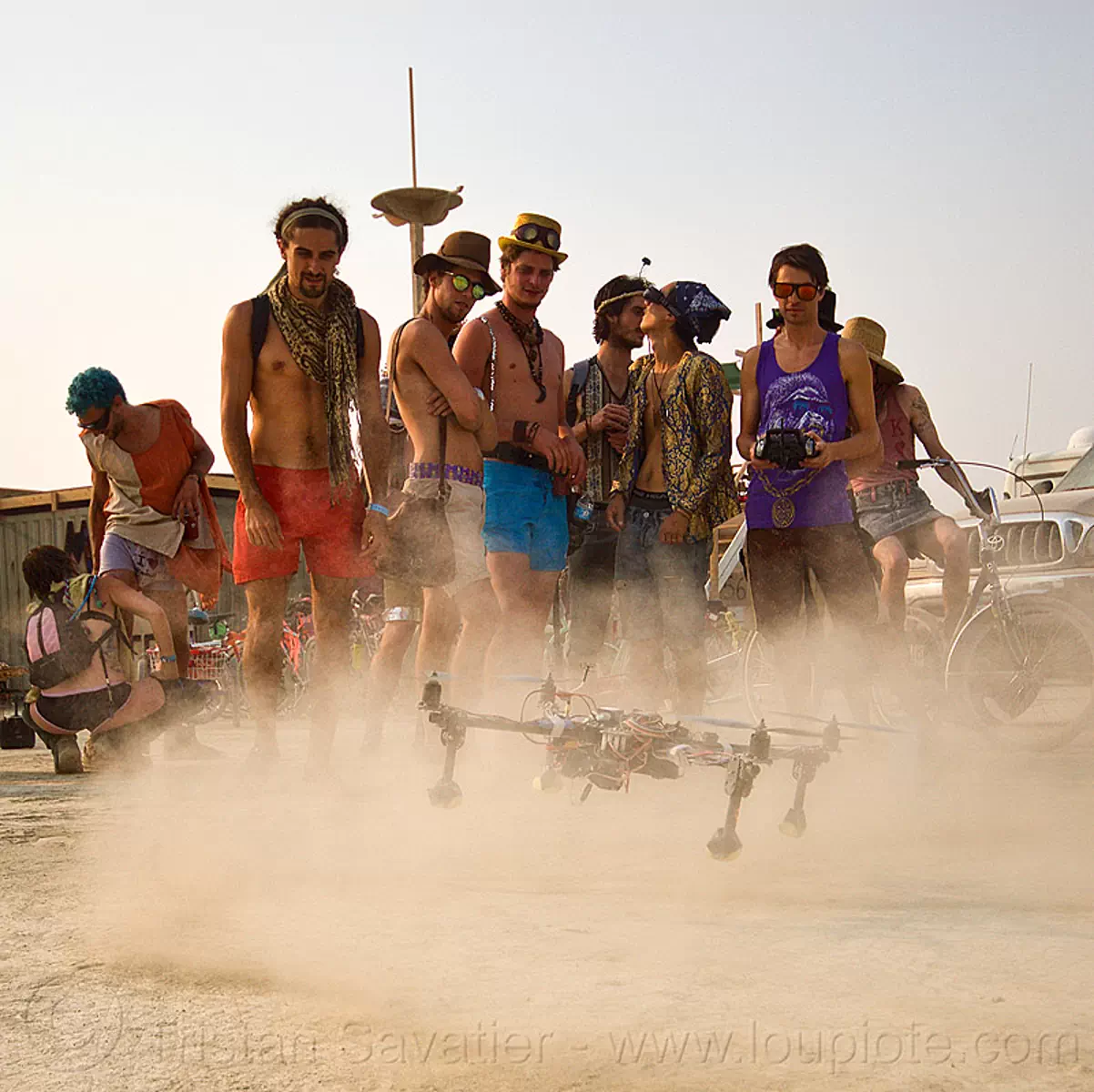 quadcopter landing, remote controlled drone, burning man 2013