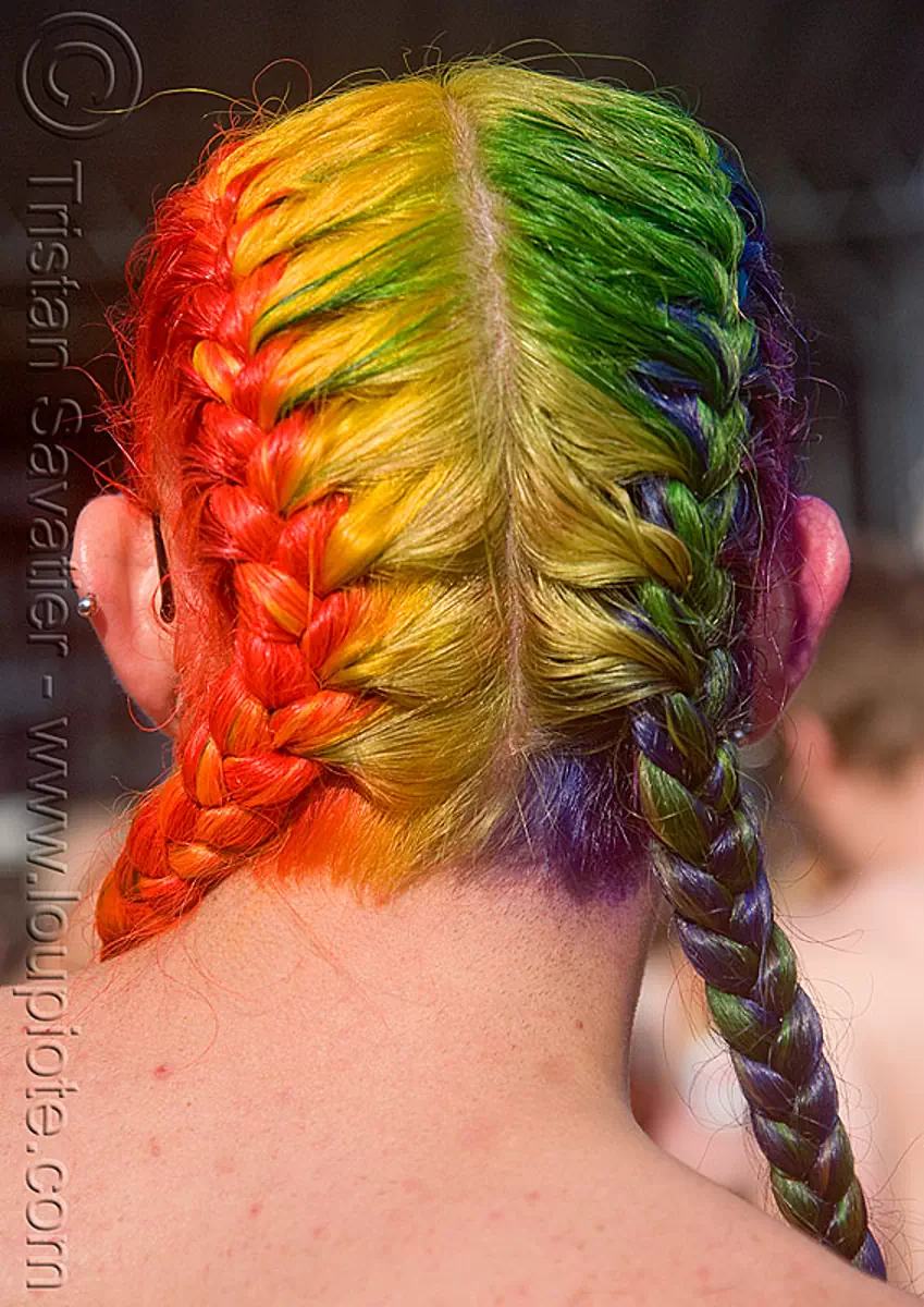 rainbow hair braid