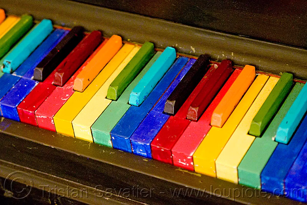 rainbow piano keys