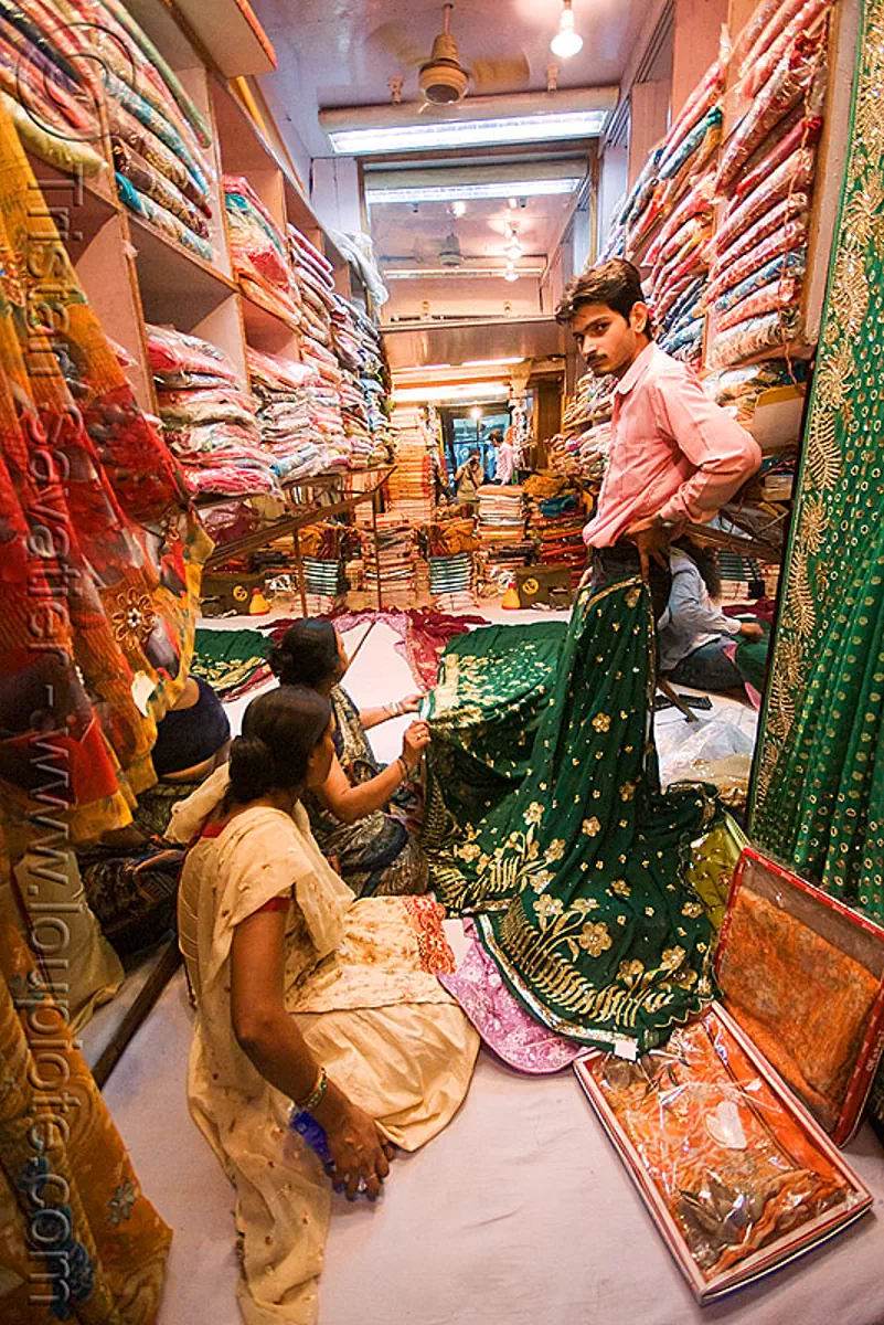 sari shop, delhi, india