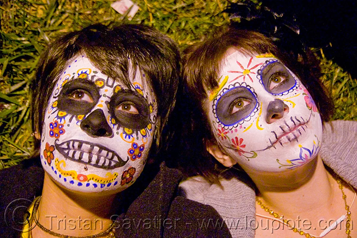 skull makeup, dia de los muertos, halloween, san francisco