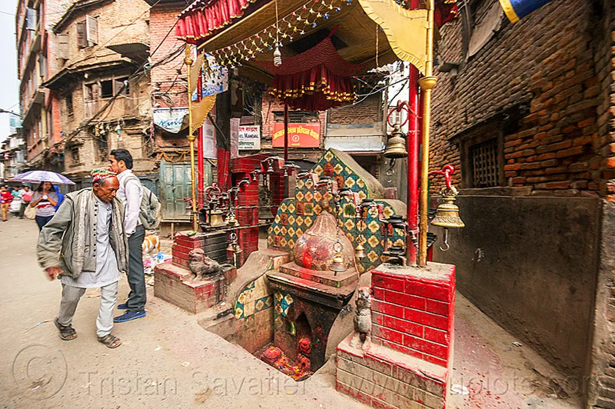 Small Hindu Shrine In Kathmandu Street Nepal   Small Hindu Shrine In Kathmandu Street Nepal 14403743575 