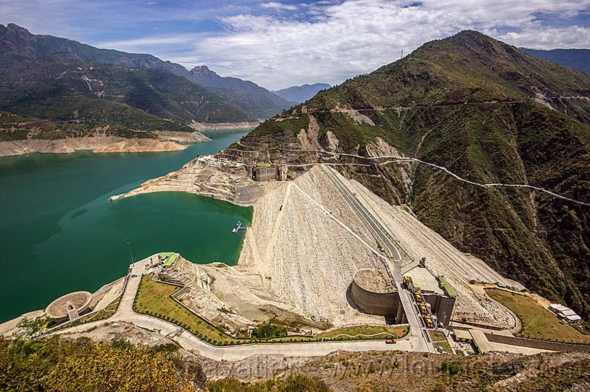 Tehri Dam Rock And Earth Fill Embankment Dam India