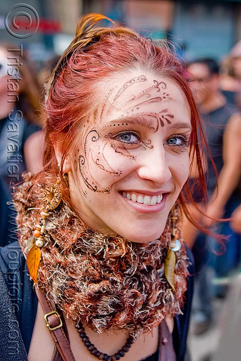 Woman With Mehndi Like Face Paint Makeup Eline San Francisco