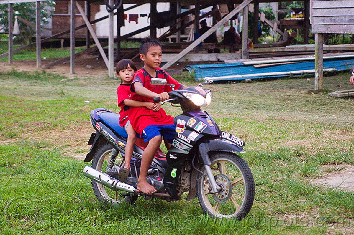 kids riding motorbike