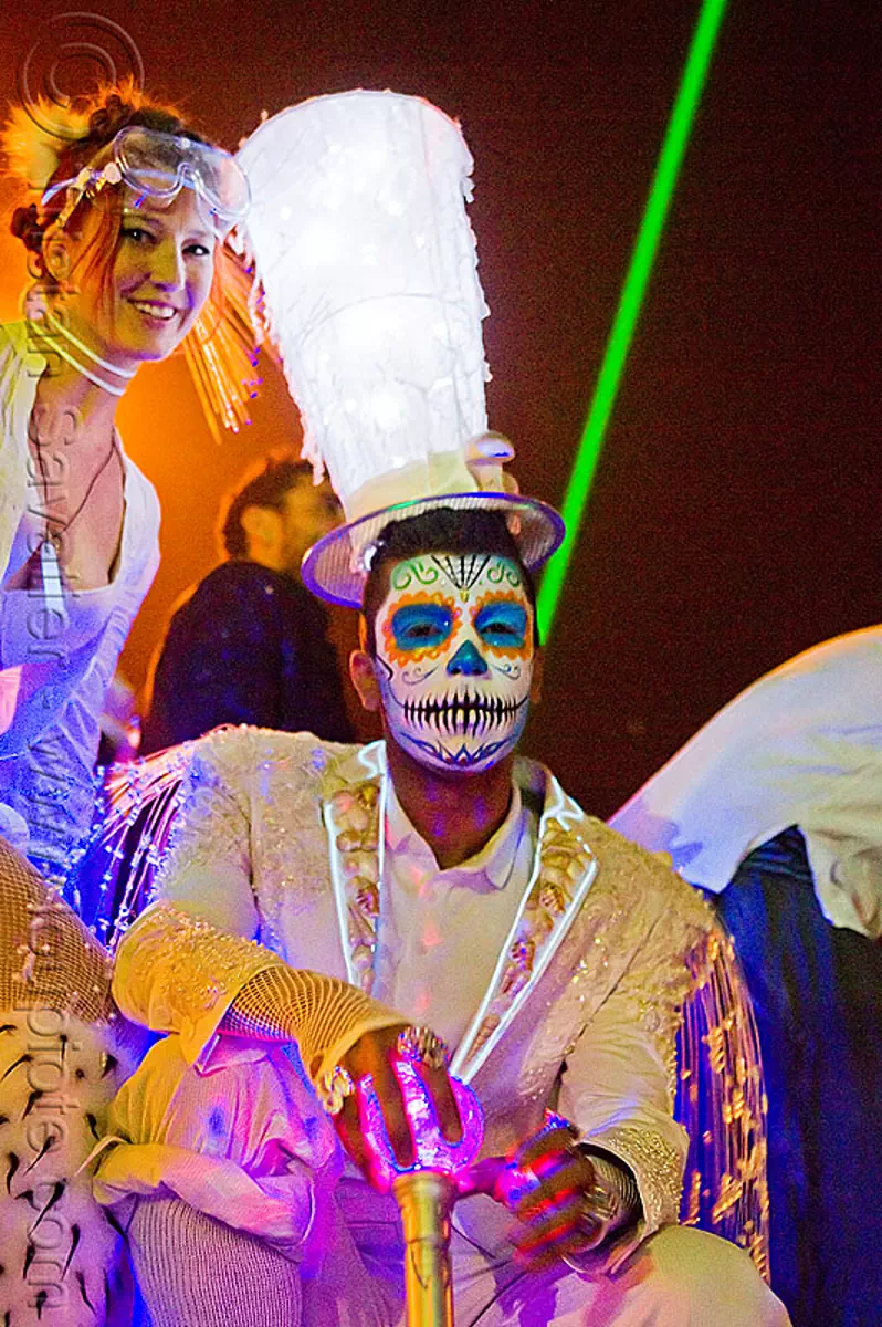 Black Skull Mask, Skeleton Costume, Burning Man, Festival