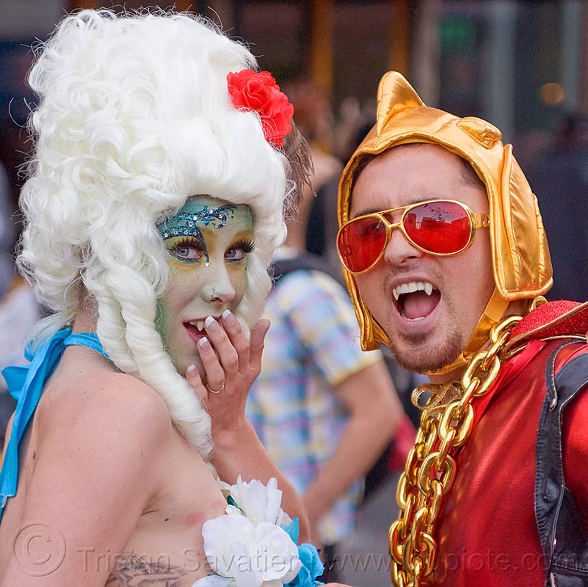 Couple in Weird Vampires Costumes How Weird Street Fair San