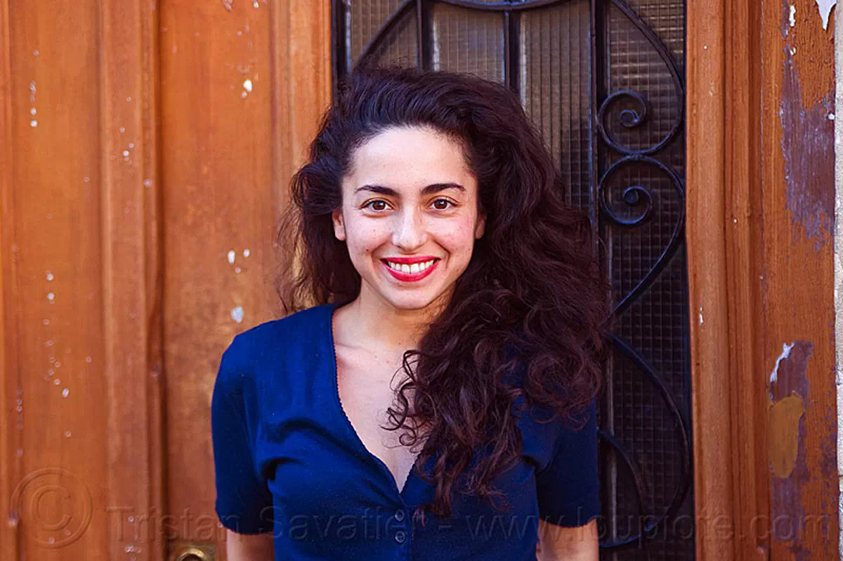 Italian Girl with Long Curly Hair