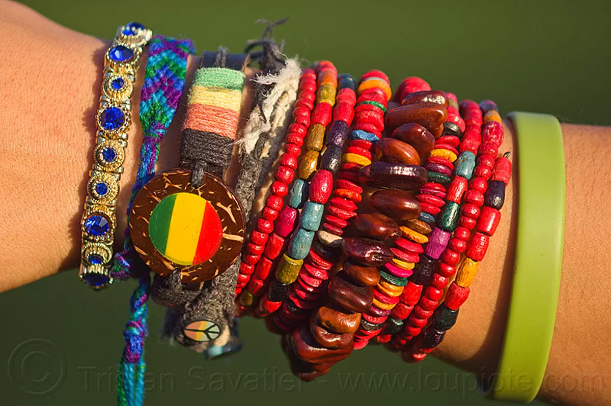 Friendship bracelets. Hippie braided wristband, wrist bracelet with pa By  WinWin_artlab