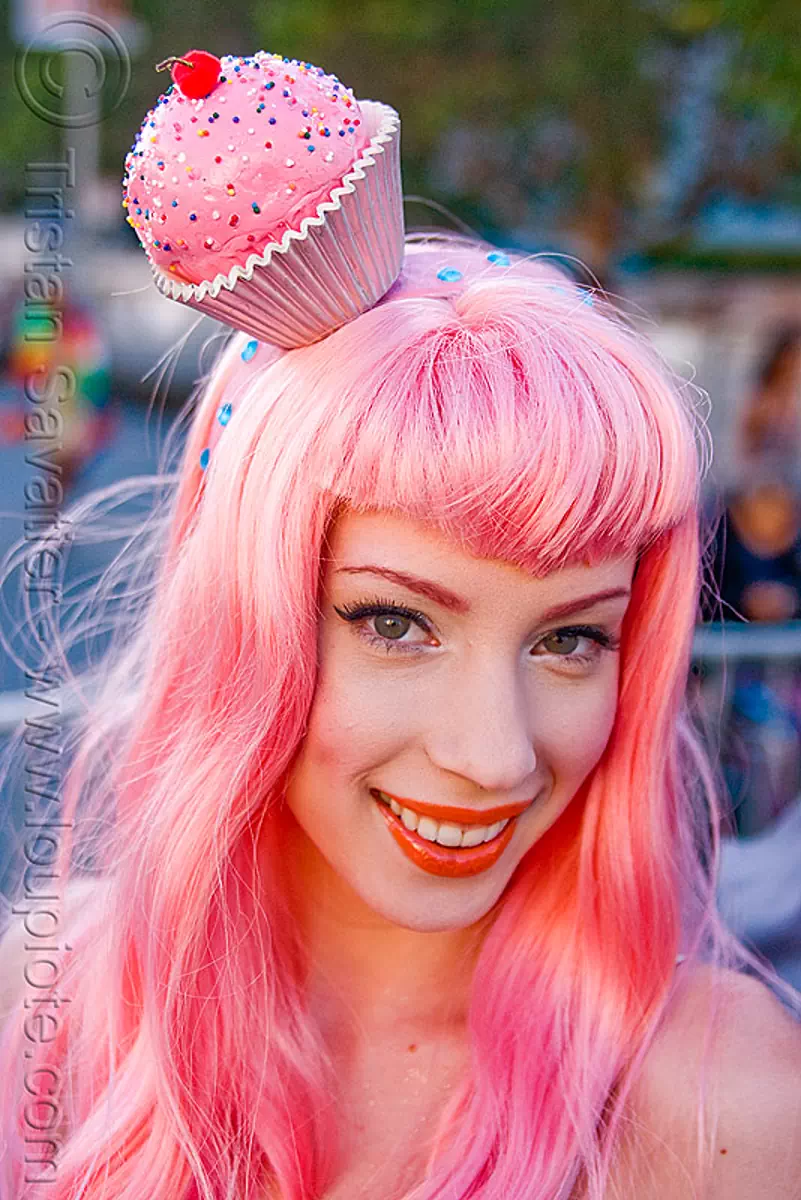 Woman in Pink Cupcake Princess Costume - Gay Price (San Francisco)