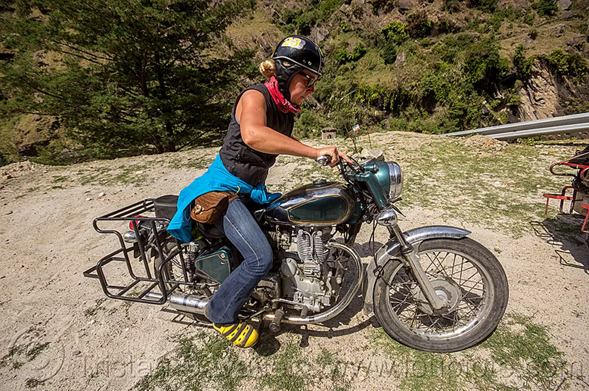 Royal enfield bullet girl riding outlet bike