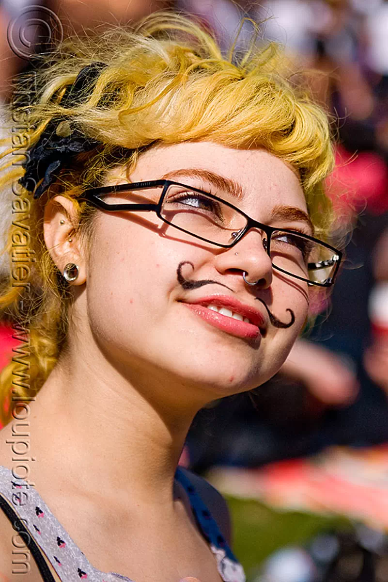 Woman with Mustache Makeup