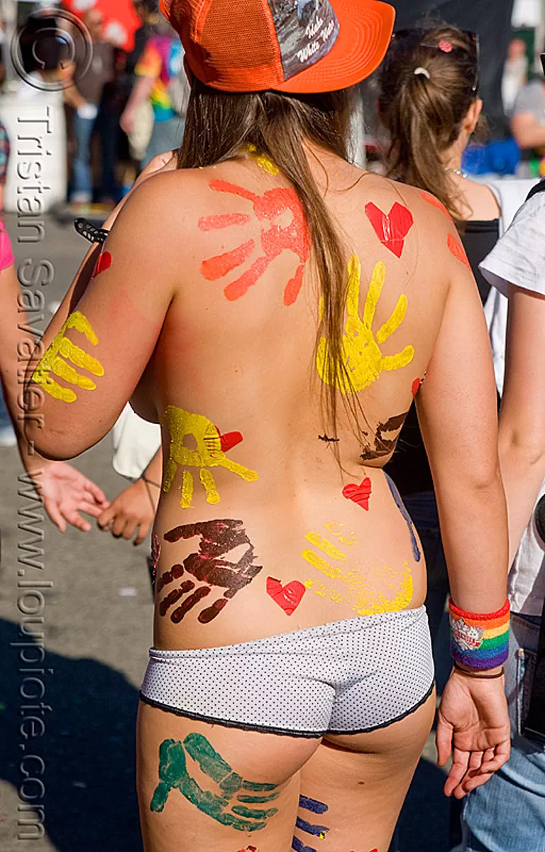 Woman with Painted Hands Body Painting