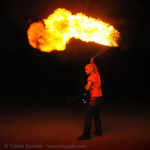 fire dancers and flow artists