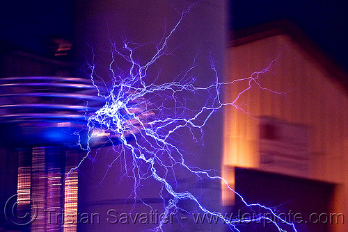 electric arcs from a tesla coil