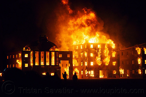 Burning man, wall street fire