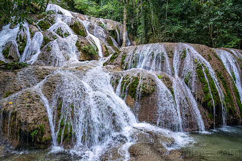 air terjun saluopa - waterfall near tentena, tufa waterfall