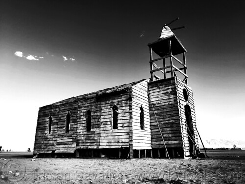 burning man - abandoned church - the dreaming goddess, abandoned church, church tower, the dreaming goddess