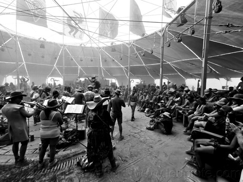 burning man - black rock philharmonic playing at center camp cafe, black rock philharmonic, crowd, music, orchestra, playing