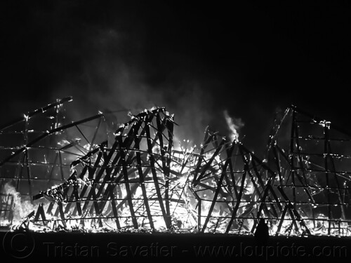 burning man - empyrean temple burn, burning man at night, burning man temple, empyrean temple, fire