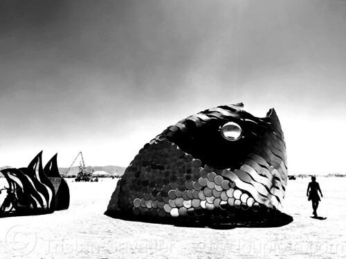 burning man - giant fish sculpture - atabey the supreme goddess of the taínos, art installation, atabey, fish, sculpture