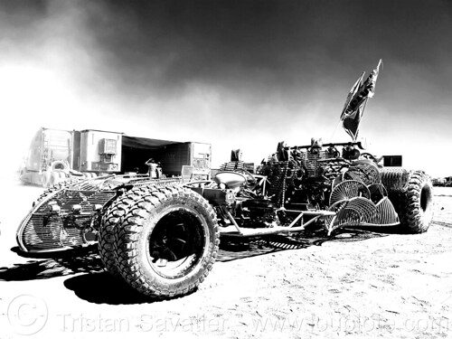 burning man - mister fusion art car, art car, burning man art cars, mutant vehicles