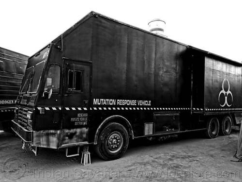 burning man - pathogen trackers camp - mutation response vehicle, pathogen trackers camp, truck