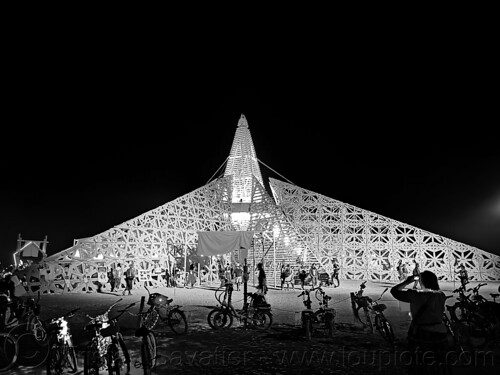 burning man - the empyrean temple at night, burning man at night