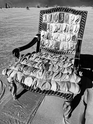 burning man - vagina armchair - vulva throne, armchair, art installation