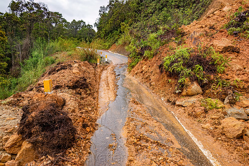 cleared landslide on road to bada valley, bada valley road landslide, mountain road, road to bada valley