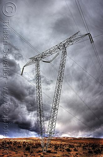 electric power line - high voltage transmission line tower, abra el acay, acay pass, altiplano, argentina, clouds, cloudy sky, electric line, electricity pylons, electricity transmission towers, high voltage, noroeste argentino, power line, power transmission lines, pylon, storm, stormy sky, transmission tower, wires