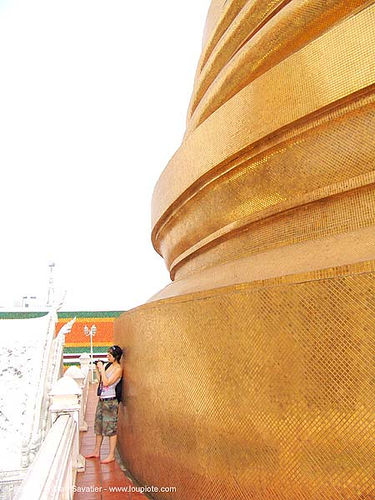 giant golden stupa (bangkok) - thailand, bangkok, golden color, stupa, temple, wat, บางกอก