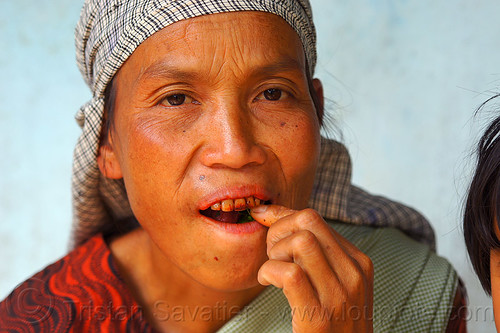 Khasi Woman Betel Nut Teeth India